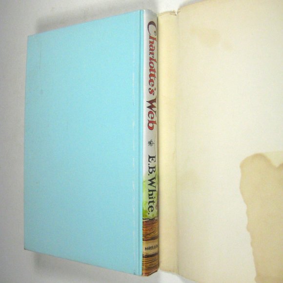 Charlotte's Web EB White Hardcover Dust Jacket Pictures Garth Williams STAIN - Picture 5 of 7